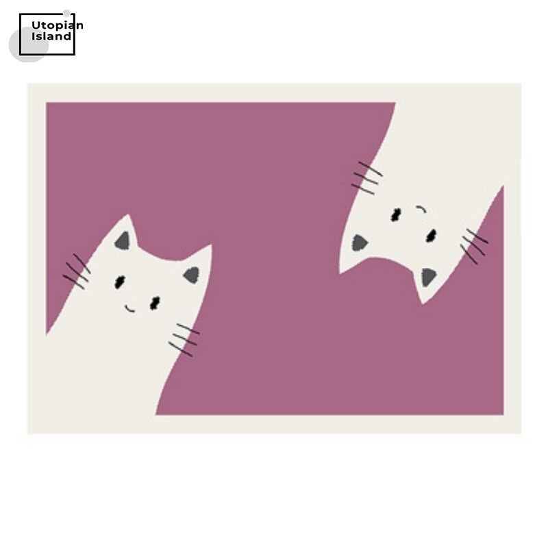 Cartoon Animals Square Area Rug