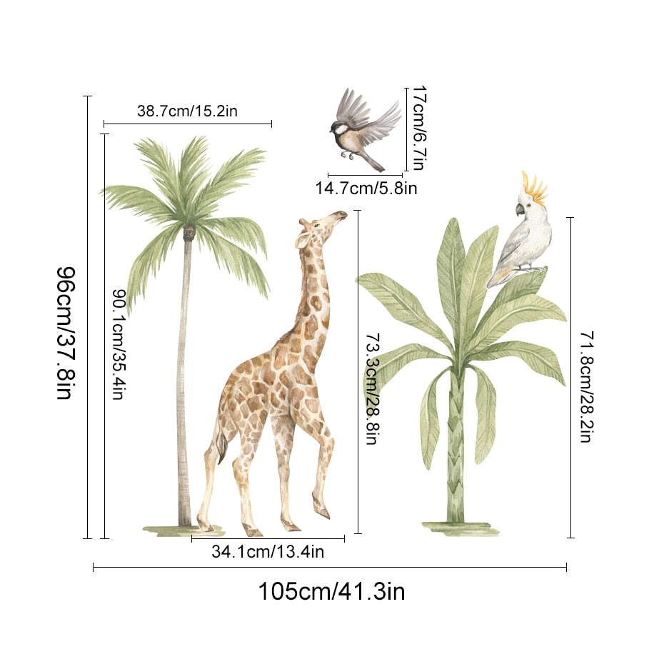 African Animals Tropical Wall Decals