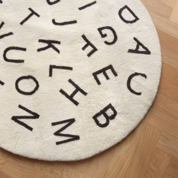 Round Nursery Rug ABC Alphabet
