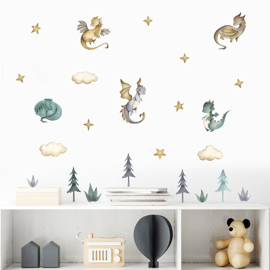 Cartoon Wall Decals Dragon Animals
