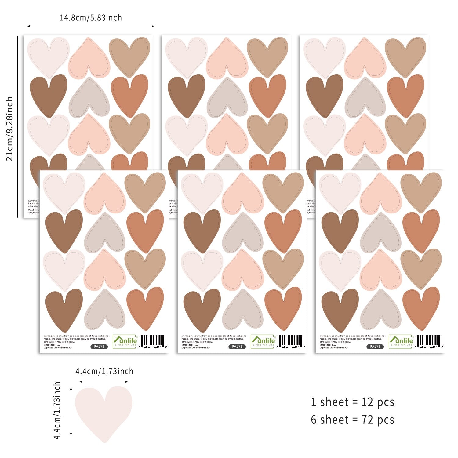 Boho Wall Decals Pink Hearts