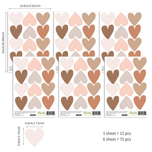 Boho Wall Decals Pink Hearts
