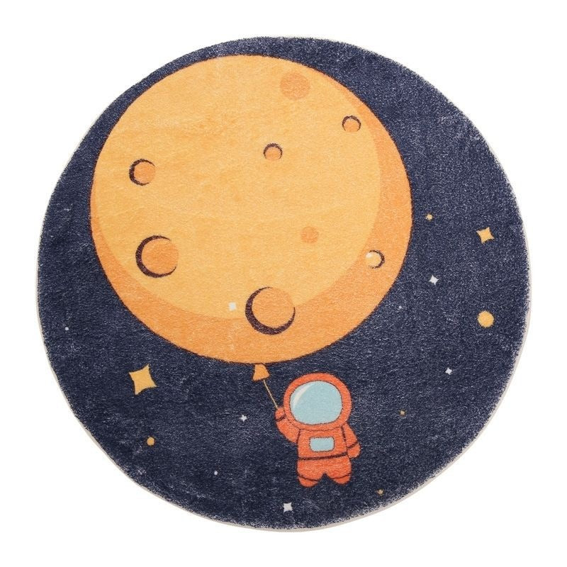 Nursery Area Round Rug Balloon Moon