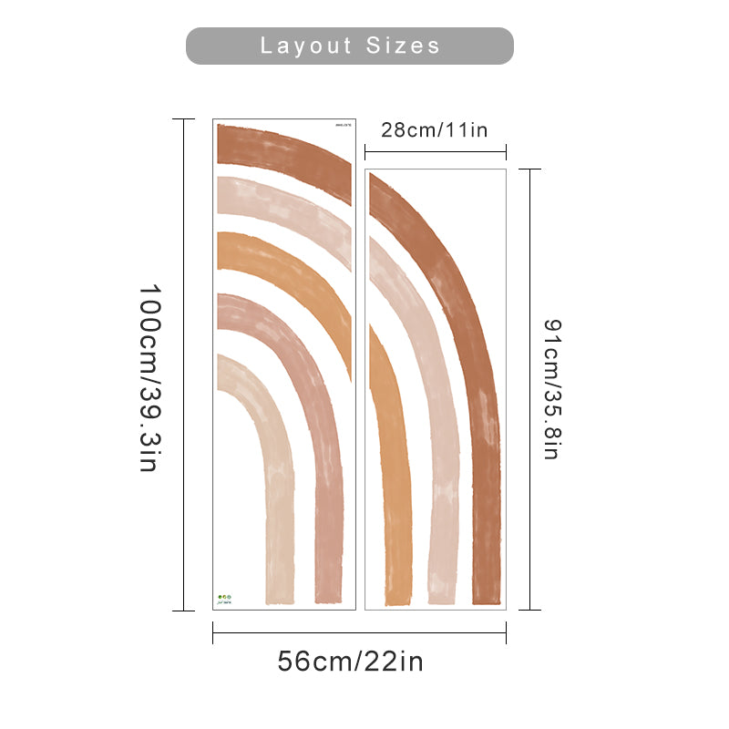 Bohemian Wall Decal Large Half Rainbow