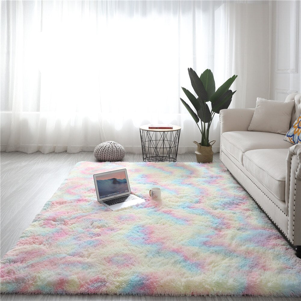 Monochromatic Fluffy Thick Area Rug