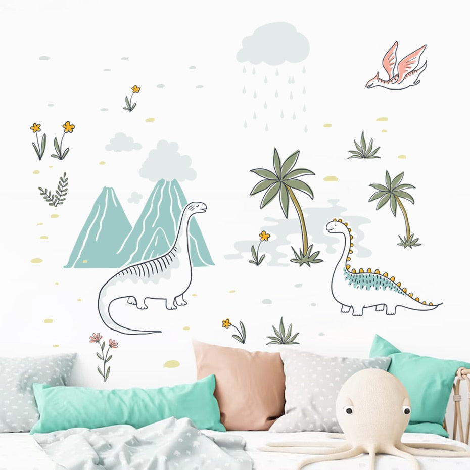 Cartoon Wall Decals Pristine Dinosaurs