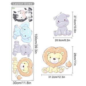 Cartoon Wall Decals Flowers and Cute Animals