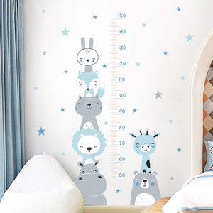 Height Chart Wall Decal Animals Stars