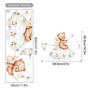 Cartoon Wall Decals Cute Teddy Bears