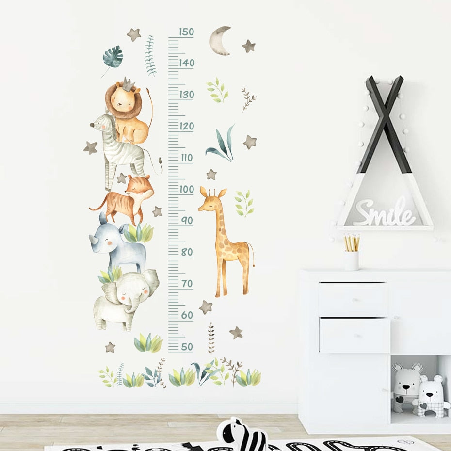Custom Baby Name Wall Decals Growth Chart Animals