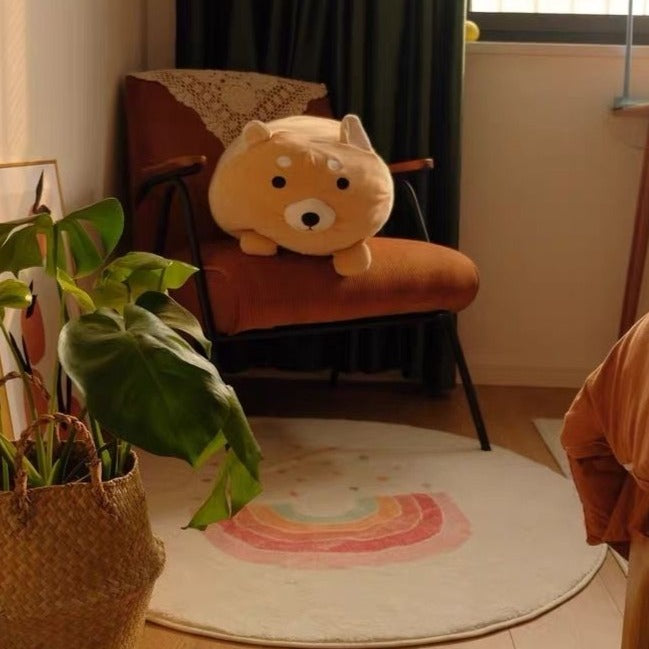 Round Area Rug Cartoon Rainbow