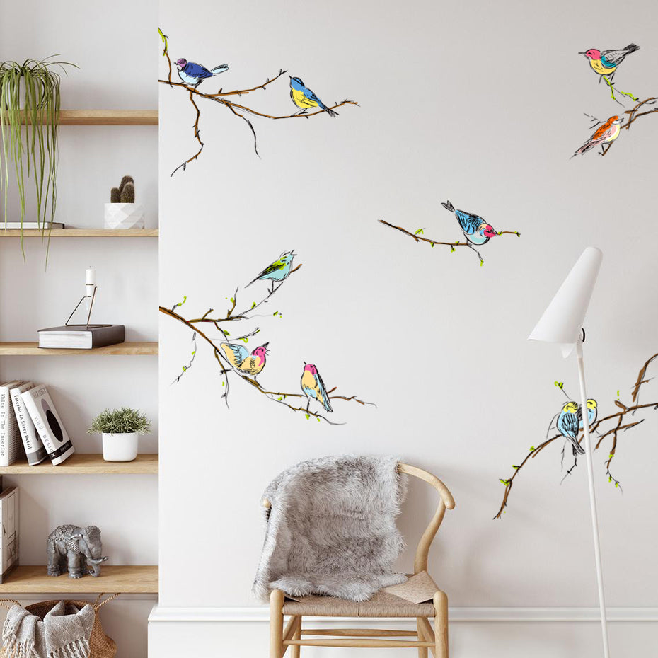 Wall Decals Birds Finch Sparrow