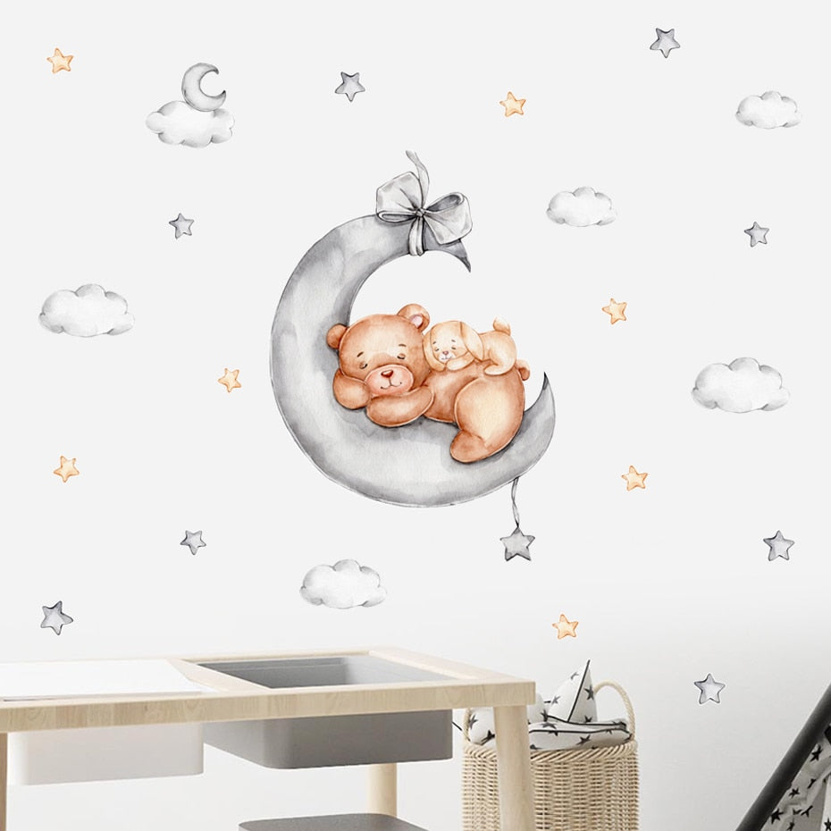 Cartoon Wall Decals Cute Teddy Bears