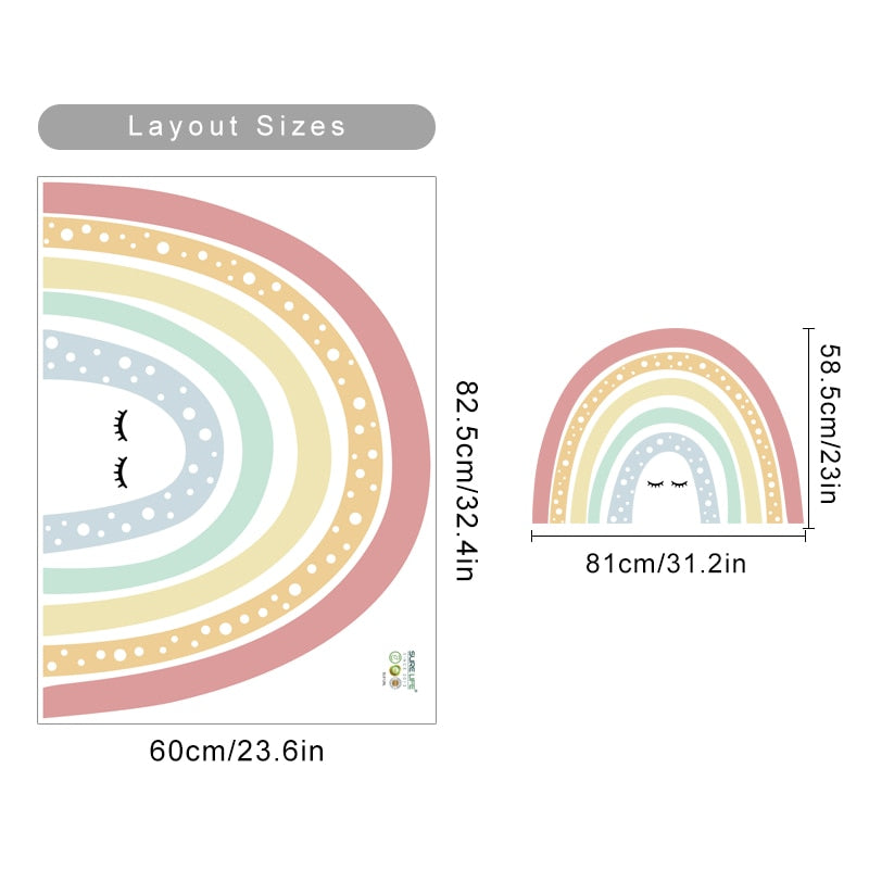 Boho Wall Decal Rainbow with Eye