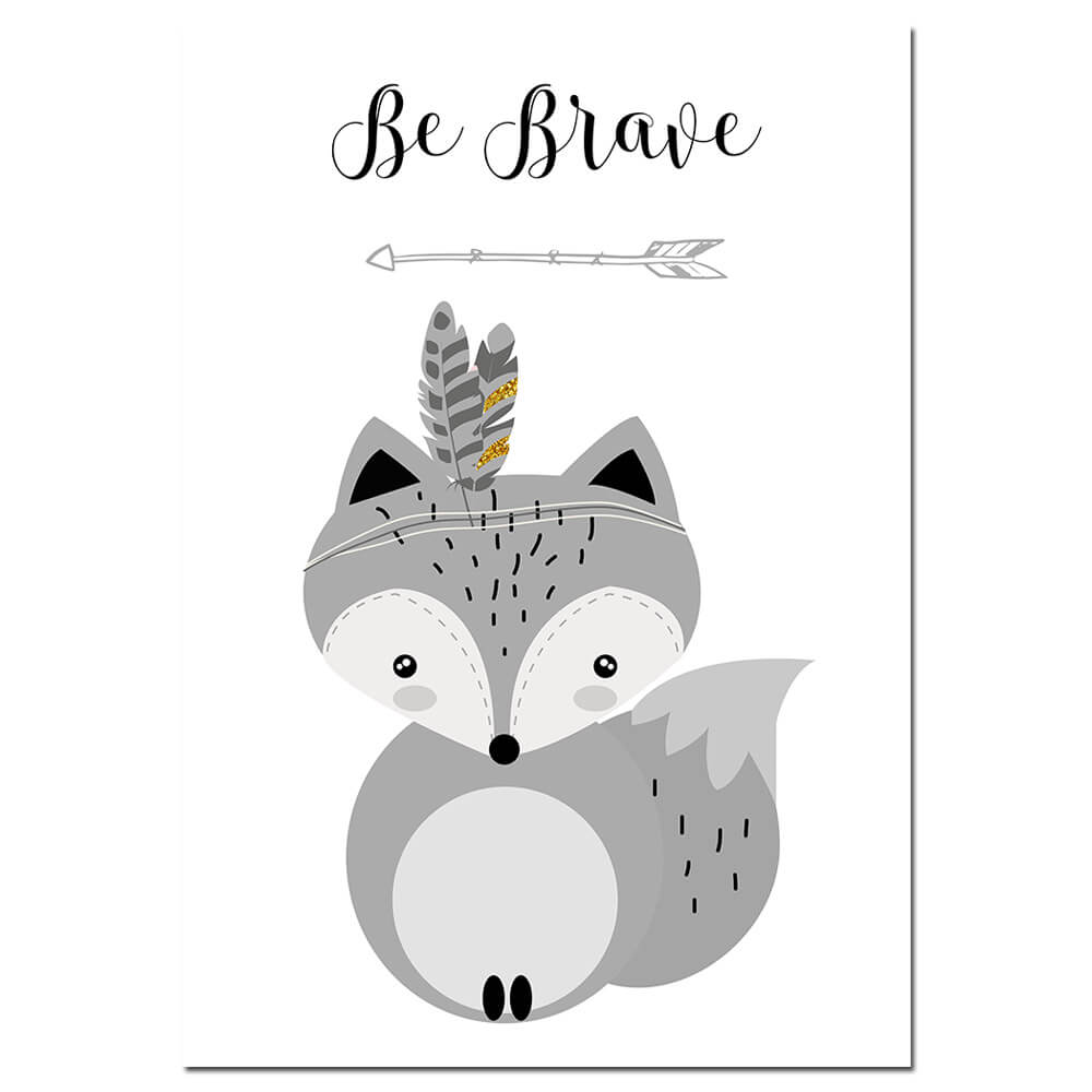 Fox Tribe Woodland Nursery Canvas Posters