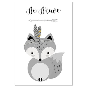 Fox Tribe Woodland Nursery Canvas Posters