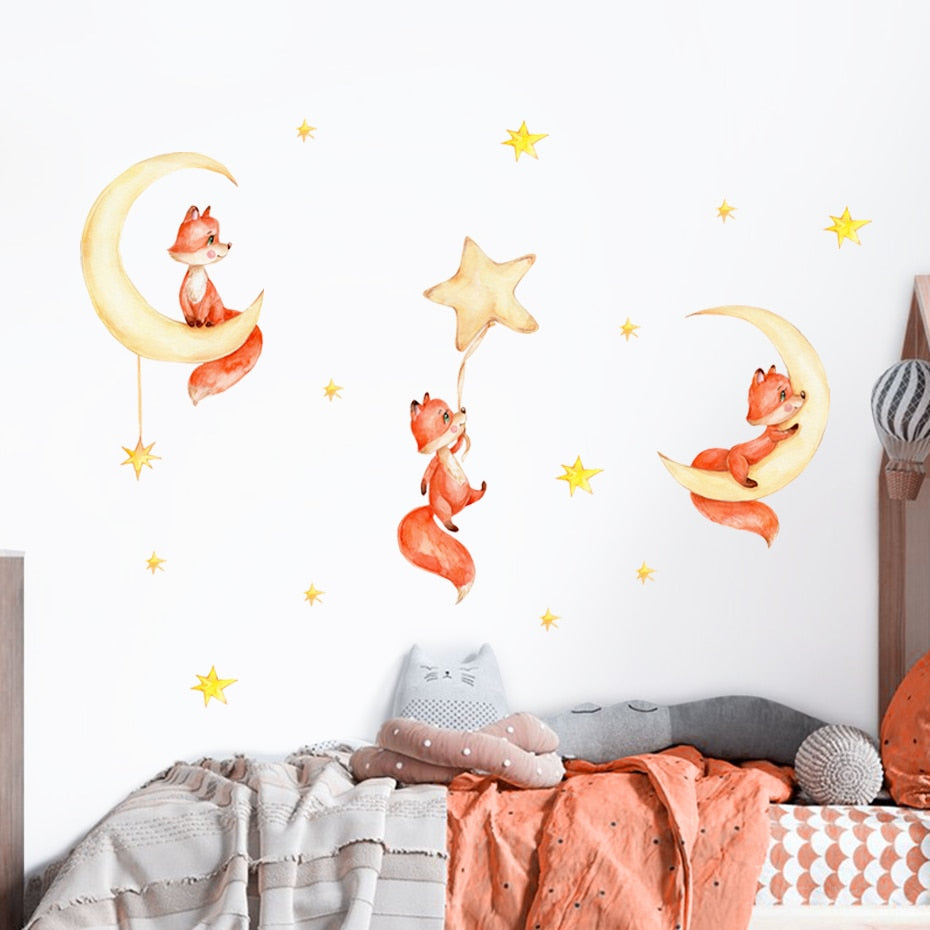 Cartoon Cute Fox Wall Decals