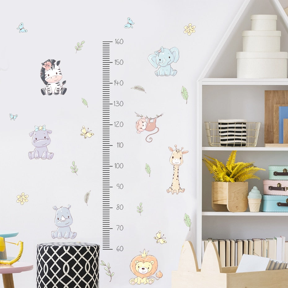 Cartoon Wall Decals Height Measurement Animal design