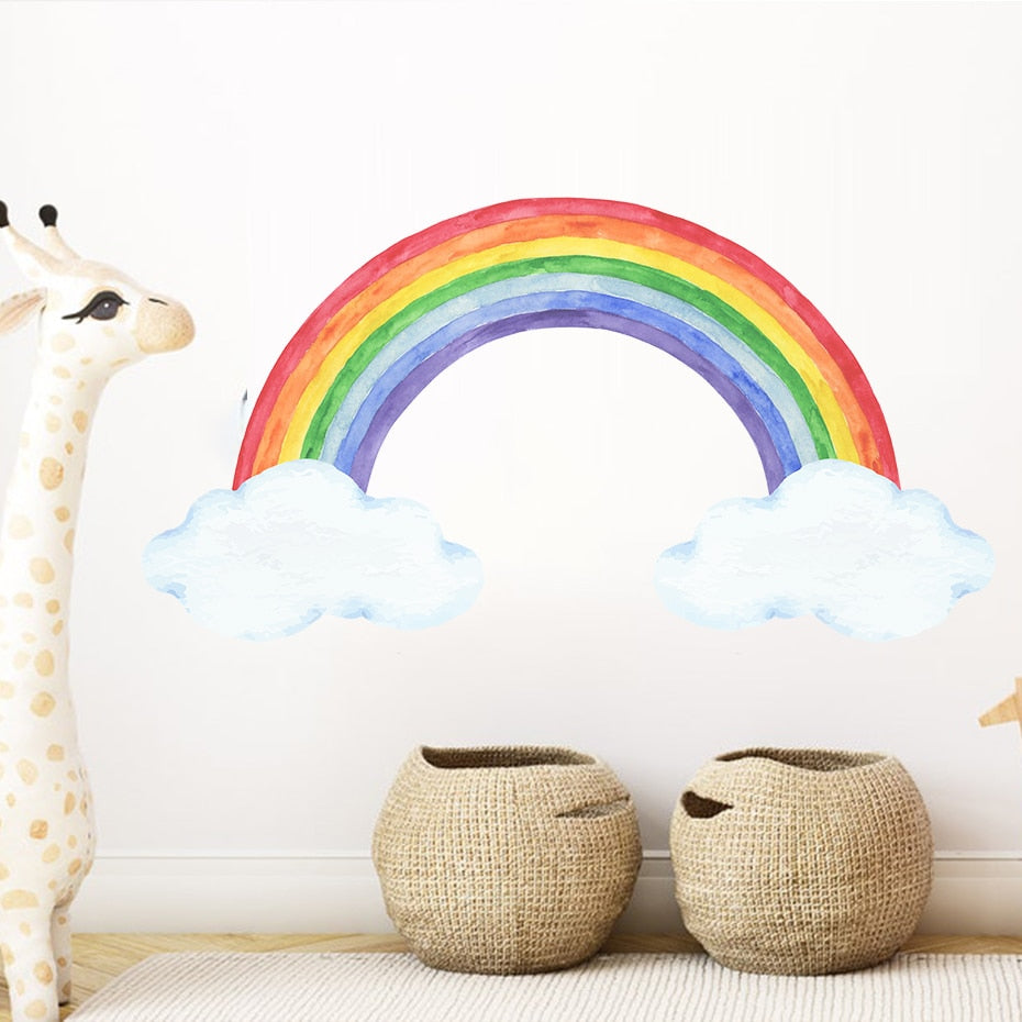 Nursery Wall Decal Large Colorful Rainbow