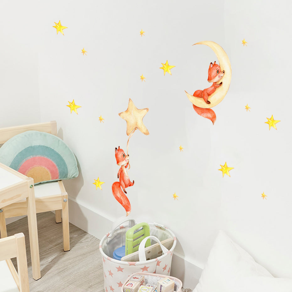 Cartoon Cute Fox Wall Decals