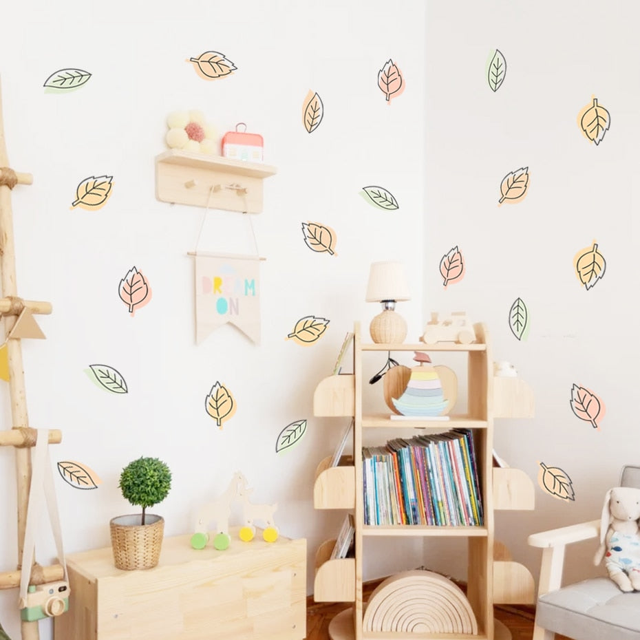 Nursery Wall Decals Leaves Watercolor