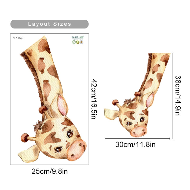 Cartoon Giraffe Animal Wall Decals