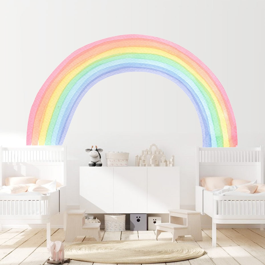 Nursery Wall Decal Large Colorful Rainbow