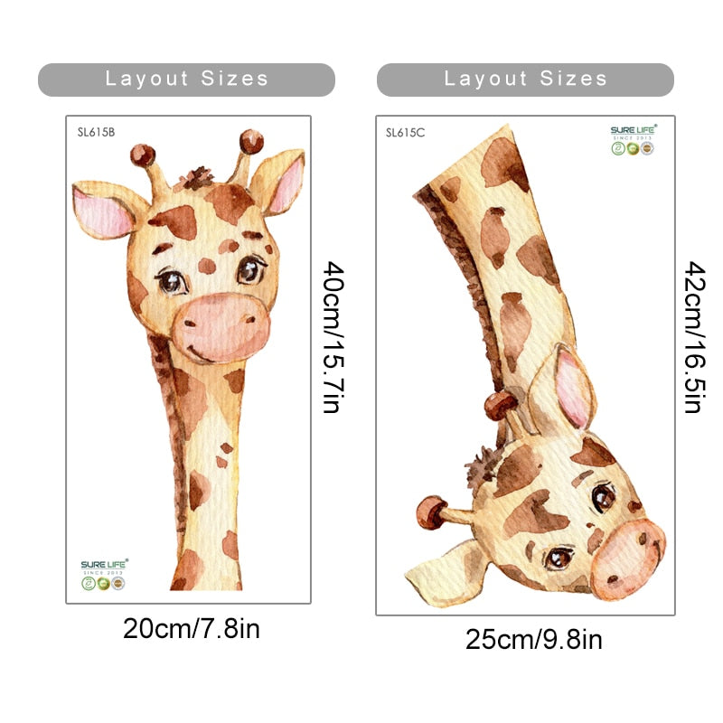 Cartoon Giraffe Animal Wall Decals