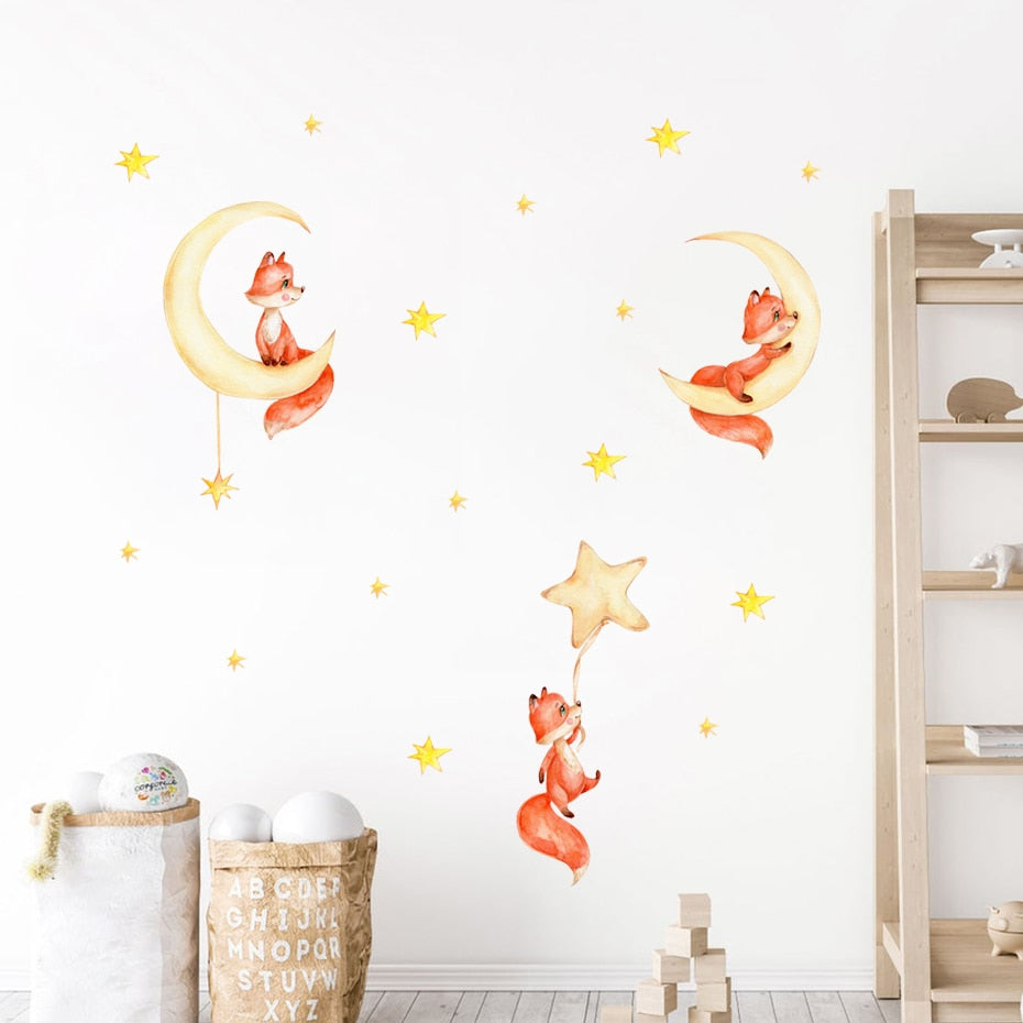 Cartoon Cute Fox Wall Decals