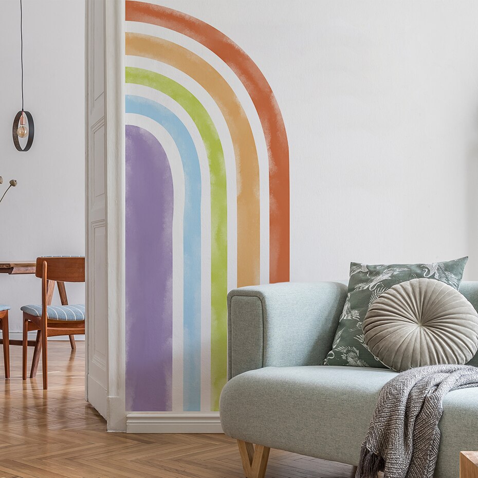 Boho Wall Decal Large Rainbow Watercolor – My Castle Decor