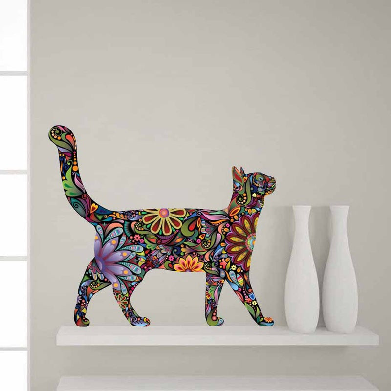 Wall Decals Mandala Color Cat