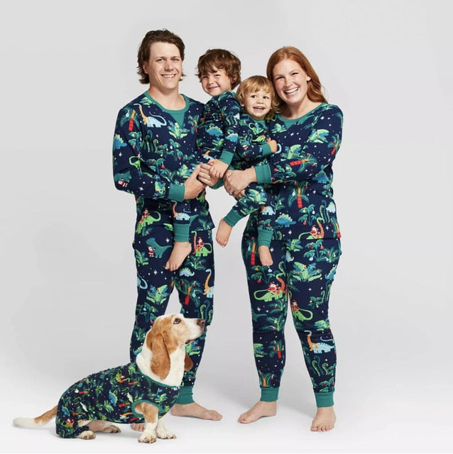 Matching Christmas Pajamas Family Set - Dinosaur