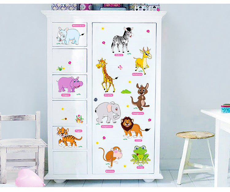 Cartoon Wall Decals Animal Early Education