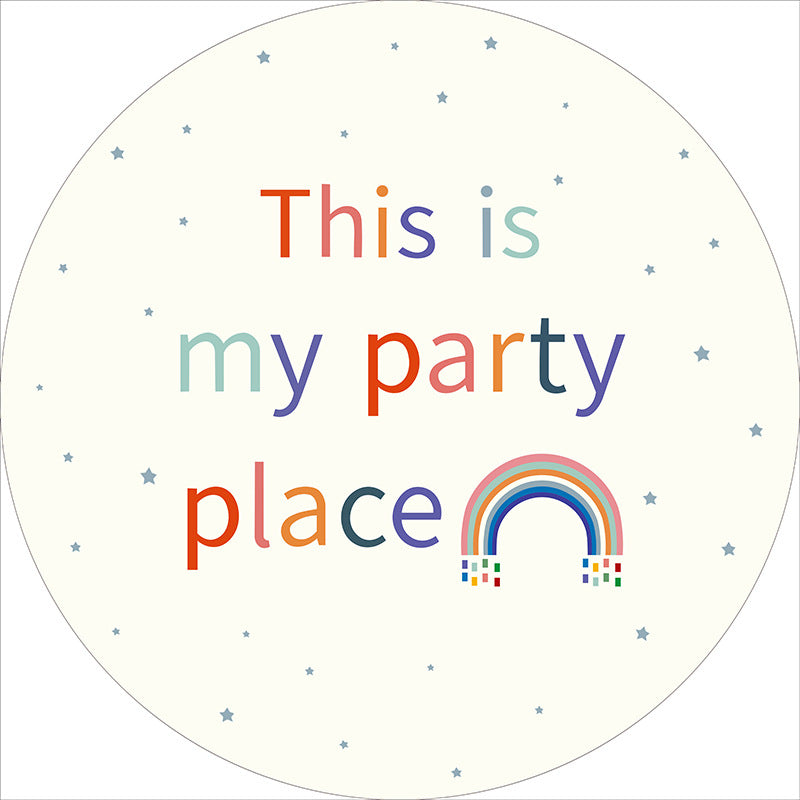 Cartoon Round Nursery Rug Colorful Place