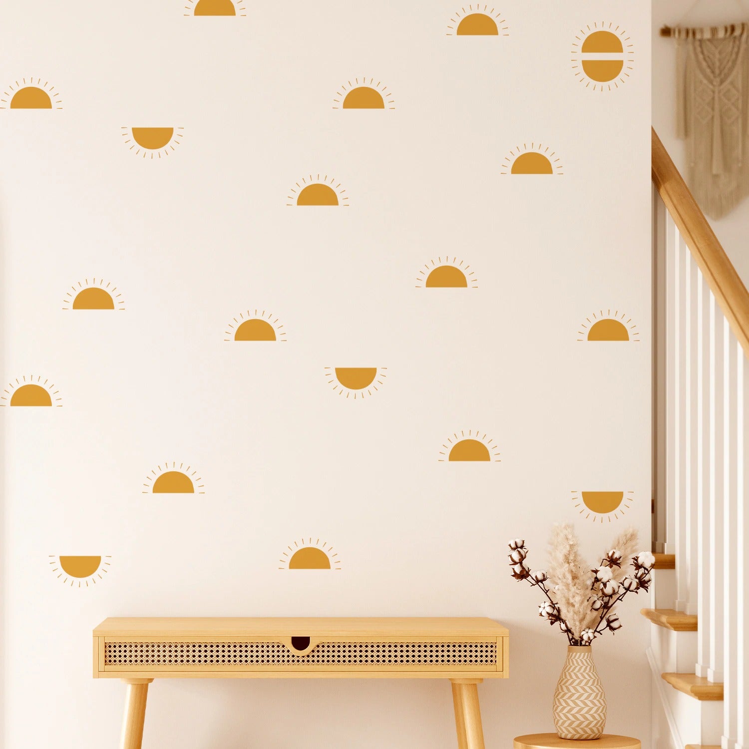 Pattern Wall Decals Orange Half Suns