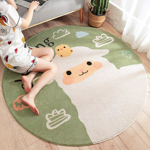 Cartoon Round Nursery Rug Fun Park