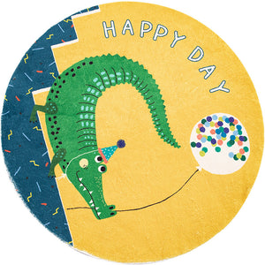 Cartoon Round Nursery Rug Fun Park