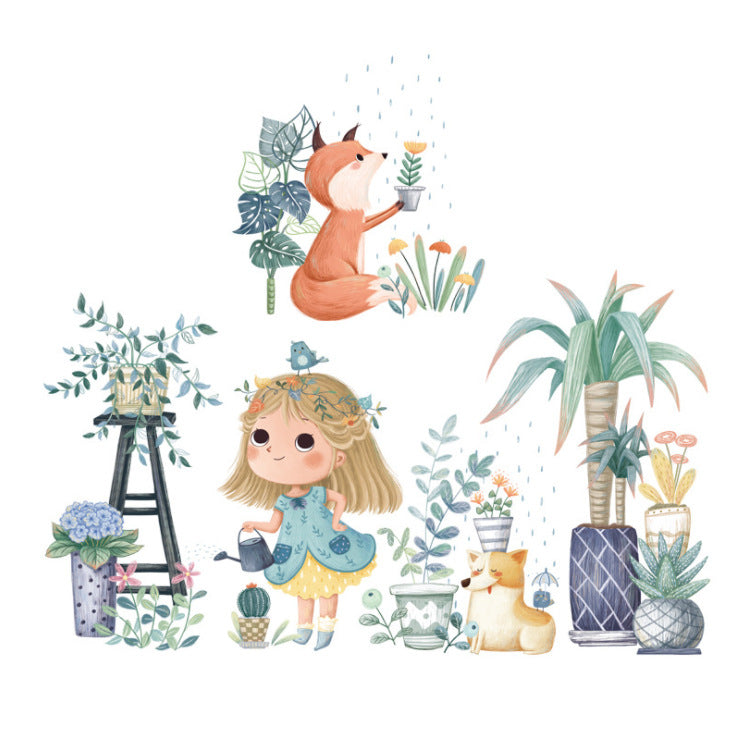 Cartoon Wall Decals Nordic Cute Giraffes