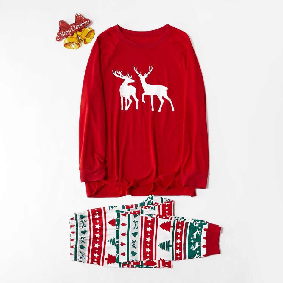 Matching Christmas Pajamas Family Set - Two Deers