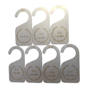 Creative Wooden Baby Closet Size Divider Hanger Set