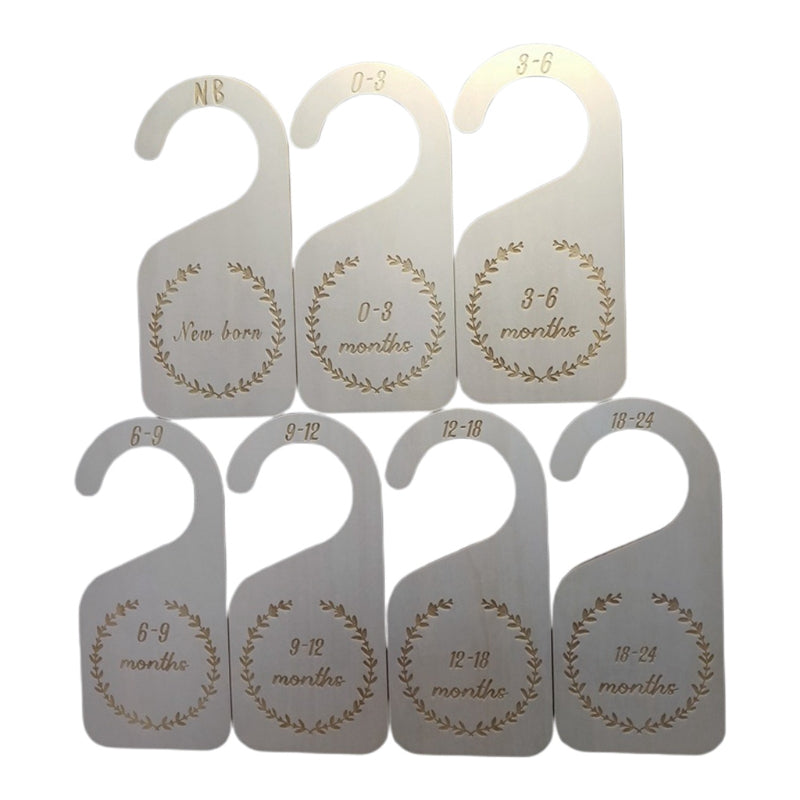Creative Wooden Baby Closet Size Divider Hanger Set
