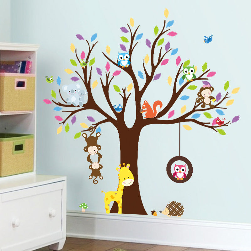 Cartoon Wall Decals Owl Branches