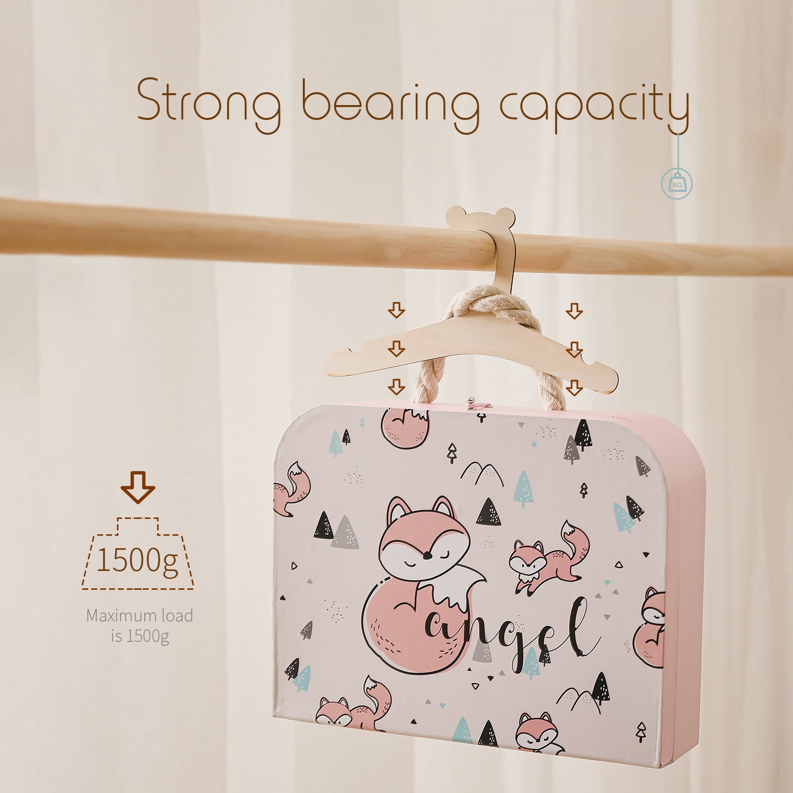 Wooden Children Hanger Creative Home Pendant