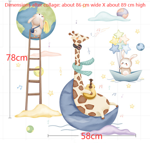 Cartoon Wall Decals Nordic Cute Giraffes