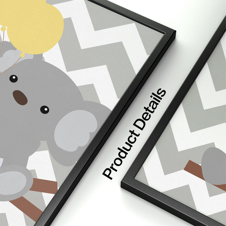 Baby Bear Elephant Hippo Nursery Canvas Posters