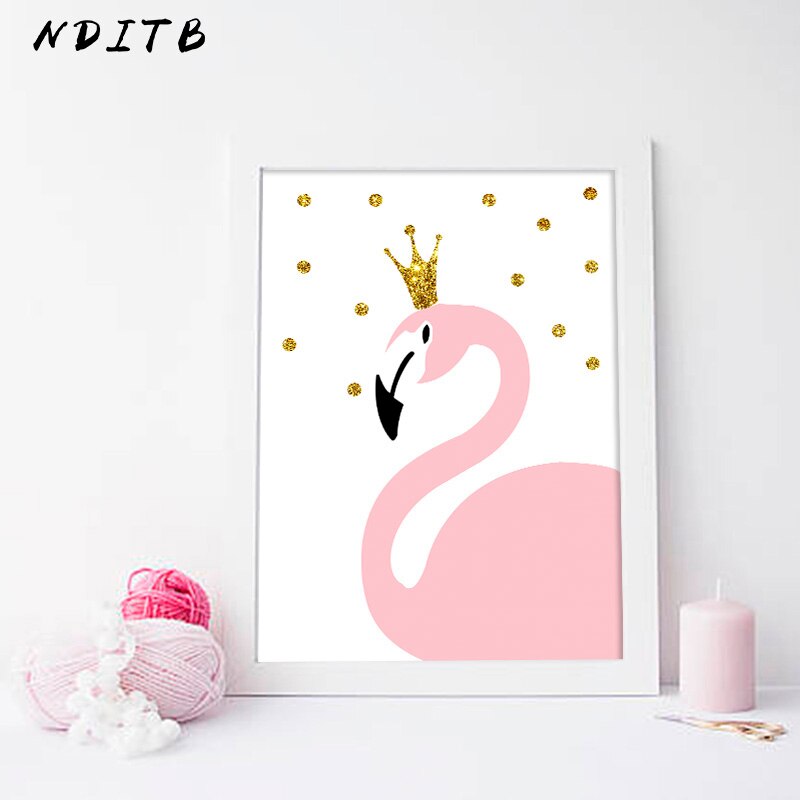 Flamingo Diamond Nursery Canvas Posters