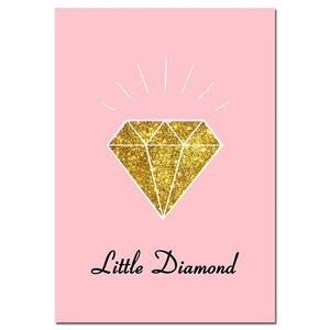 Flamingo Diamond Nursery Canvas Posters