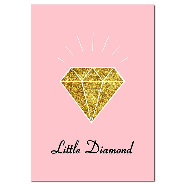 Flamingo Diamond Nursery Canvas Posters