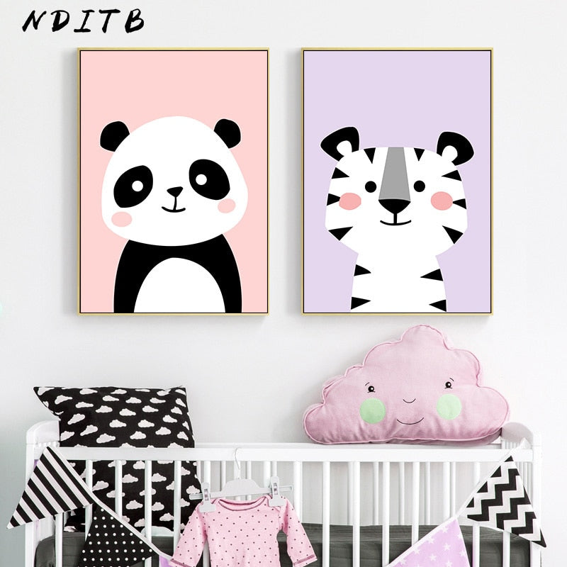 Funny Cute Animals Nursery Canvas Posters