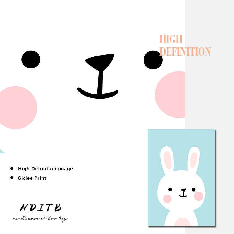 Funny Cute Animals Nursery Canvas Posters